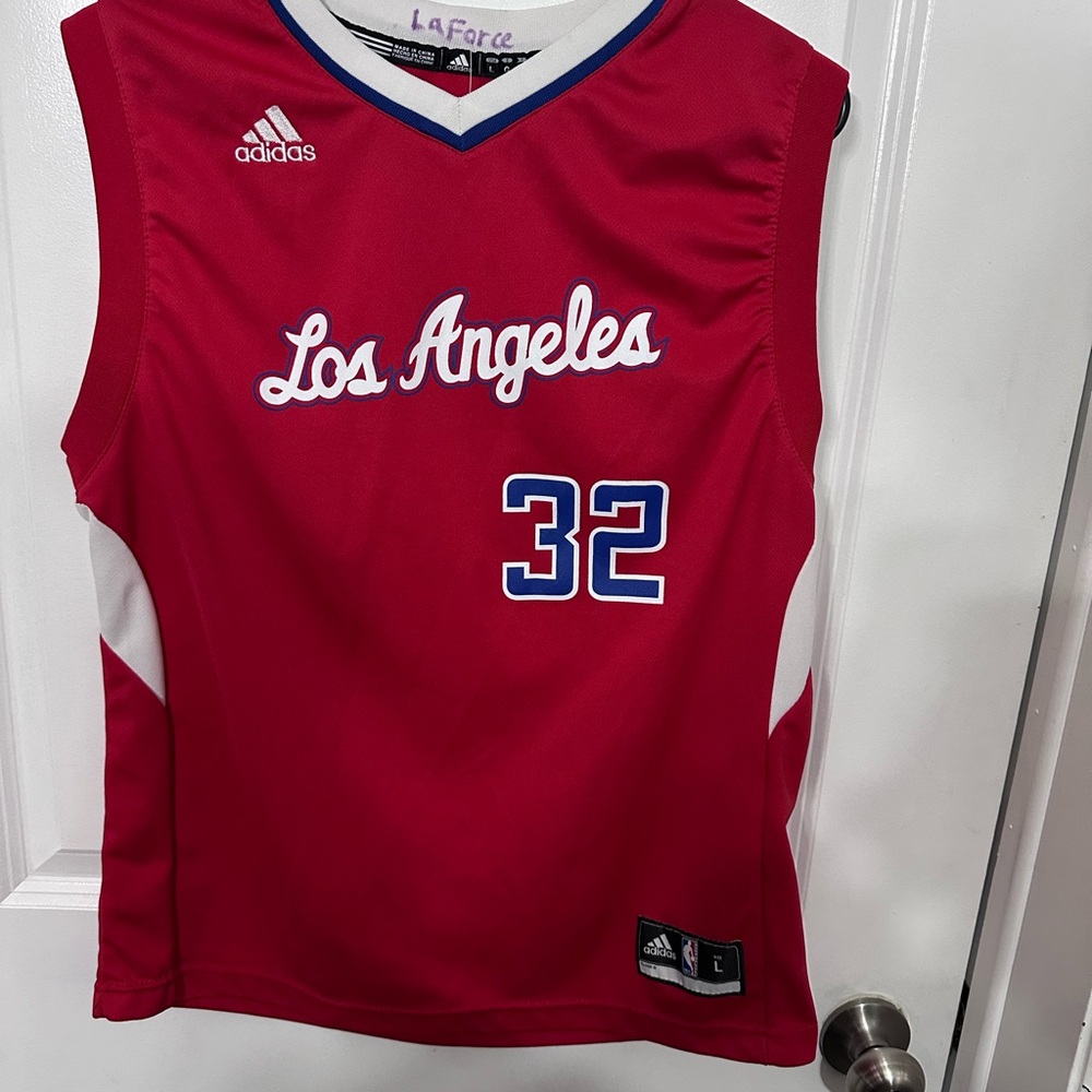 Adidas Kids Red Los Angeles Jersey with Blue Number